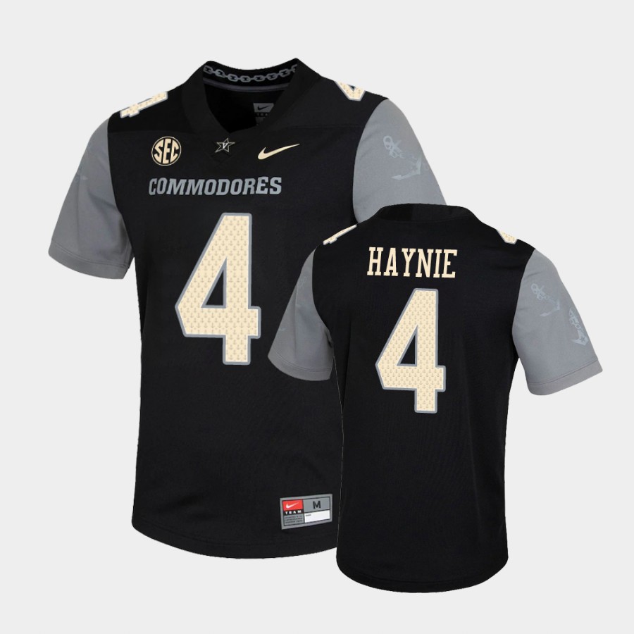 Men's Vanderbilt Commodores #4 Randall Haynie Nike 2020 Black Untouchable College Game Football Jersey 