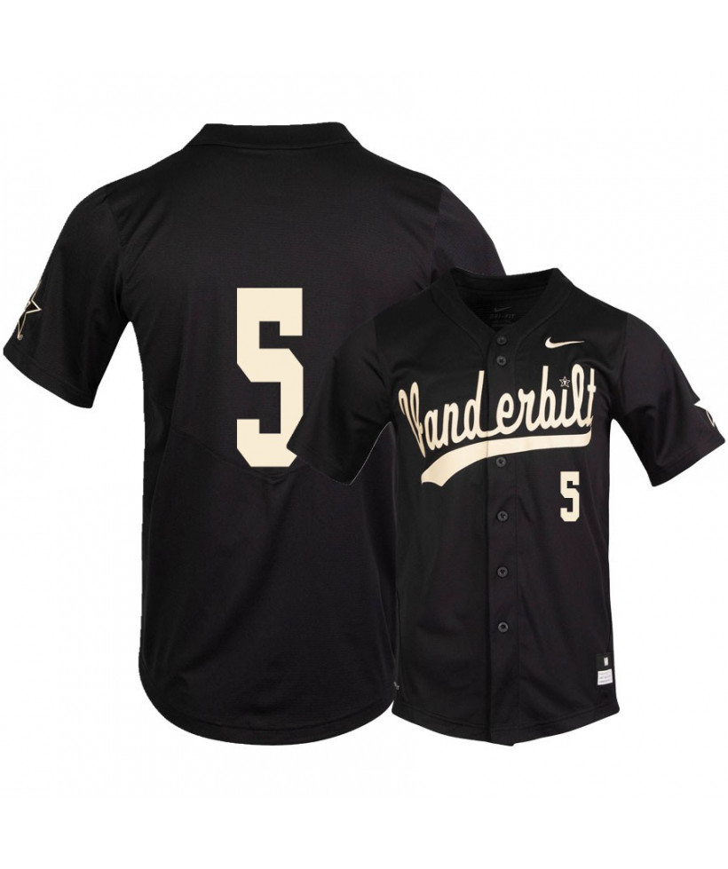 Men's Vanderbilt Commodores #5 CJ Rodriguez Nike Black College Game Baseball Jersey 
