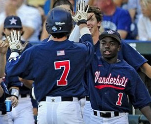 Men's Vanderbilt Commodores Custom Nike Navy Red College Baseball Jersey