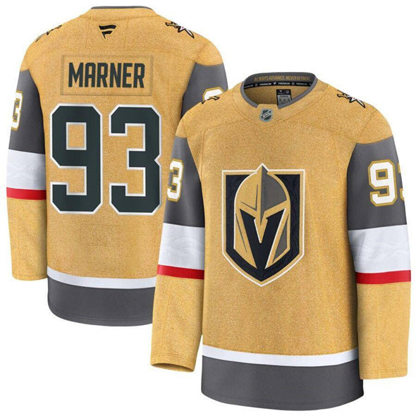 Men's Vegas Golden Knights #93 Mitchell Marner Gold 2024-25 Home Stitched Hockey Jersey