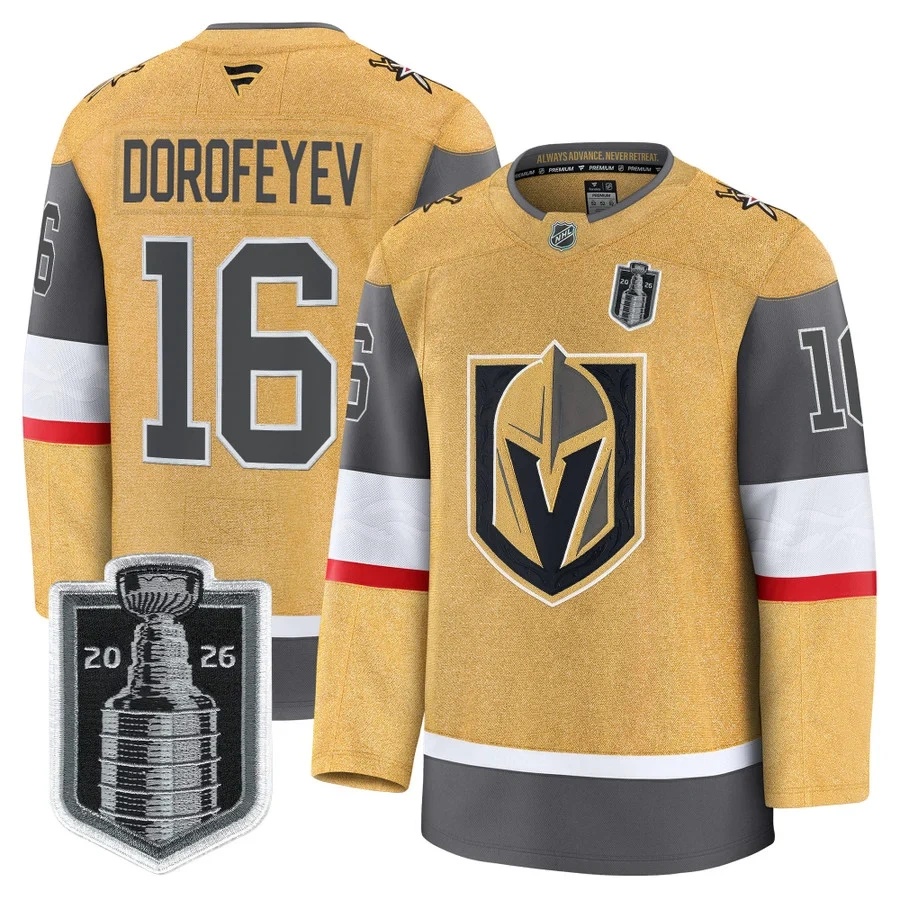 Men's Vegas Golden Knights 2026 Stanley Cup Patch Premium Jersey #16 PAVEL DOROFEYEV