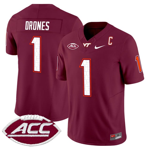 Men's Virginia Tech Hokies 2025 Vapor Limited Jersey #1 Kyron Drones