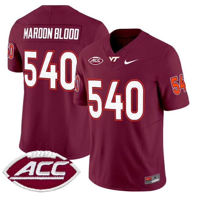 Men's Virginia Tech Hokies 2025 Vapor Limited Jersey #540 Maroon Blood