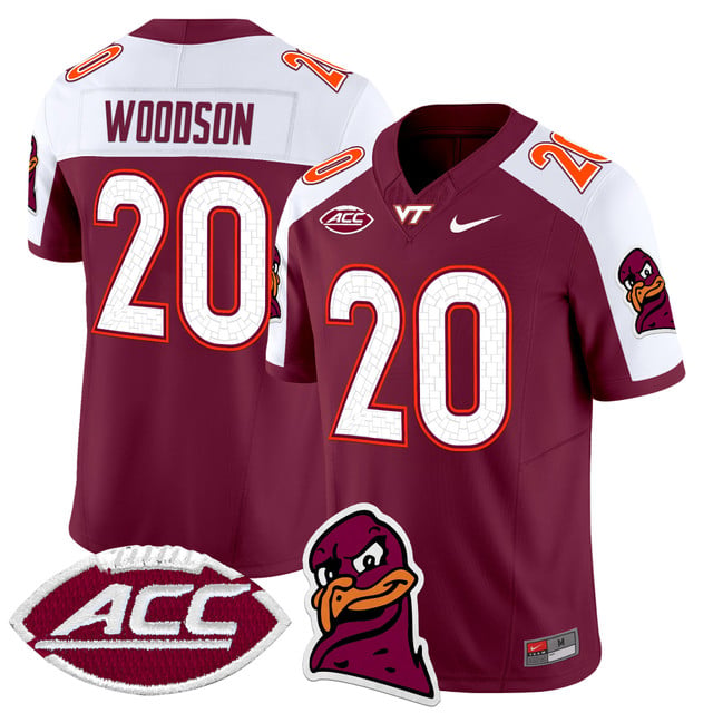 Men's Virginia Tech Hokies 2025 Vapor Limited Jersey maroon #20 Caleb Woodson