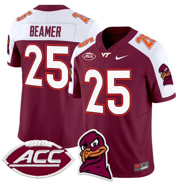 Men's Virginia Tech Hokies 2025 Vapor Limited Jersey maroon #25 Frank Beamer
