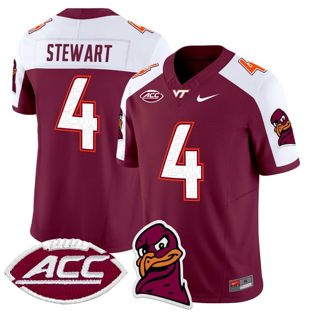Men's Virginia Tech Hokies 2025 Vapor Limited Jersey maroon #4 Terion Stewart