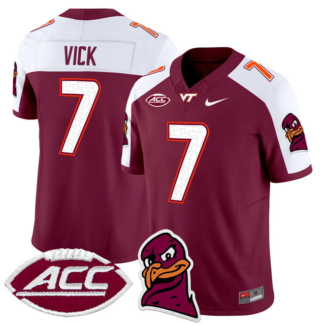 Men's Virginia Tech Hokies 2025 Vapor Limited Jersey maroon #7 Michael Vick