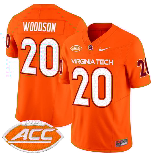 Men's Virginia Tech Hokies 2025 Vapor Limited Jersey orange #20 Caleb Woodson