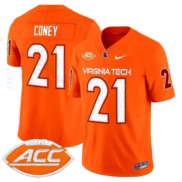 Men's Virginia Tech Hokies 2025 Vapor Limited Jersey orange #21 Jeremiah Coney