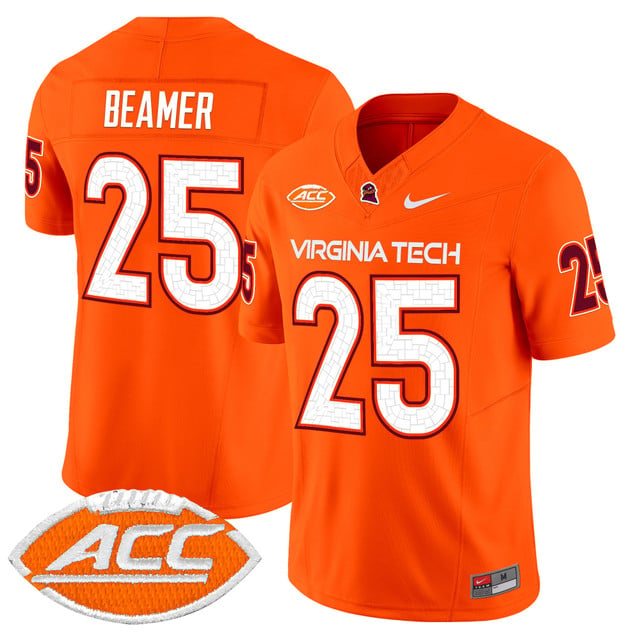 Men's Virginia Tech Hokies 2025 Vapor Limited Jersey orange #25 Frank Beamer