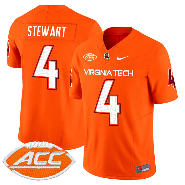 Men's Virginia Tech Hokies 2025 Vapor Limited Jersey orange #4 Terion Stewart
