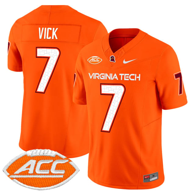 Men's Virginia Tech Hokies 2025 Vapor Limited Jersey orange #7 Michael Vick