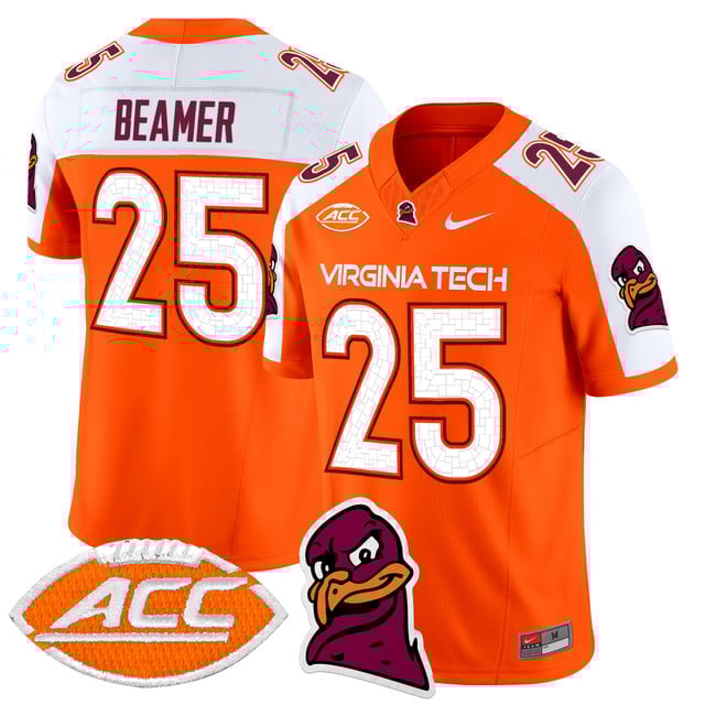 Men's Virginia Tech Hokies 2025 Vapor Limited Jersey orange white #25 Frank Beamer