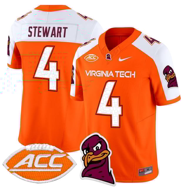 Men's Virginia Tech Hokies 2025 Vapor Limited Jersey orange white #4 Terion Stewart