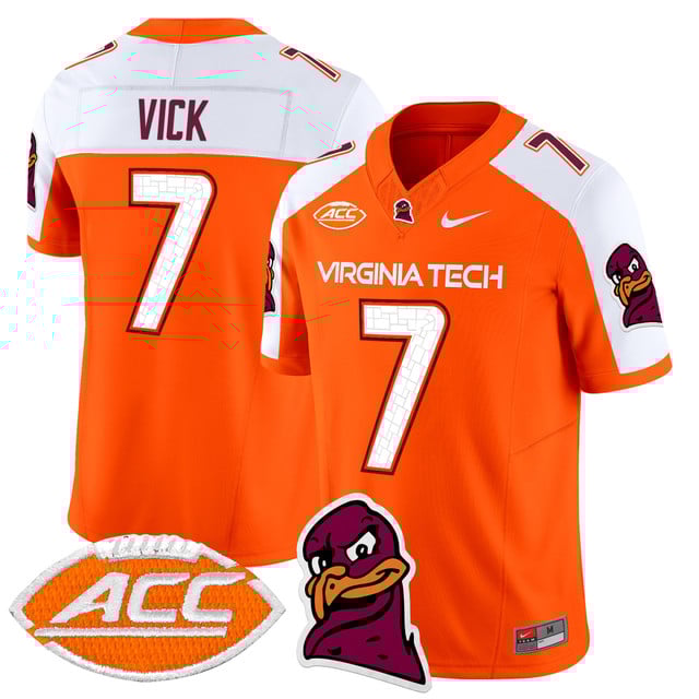 Men's Virginia Tech Hokies 2025 Vapor Limited Jersey orange white #7 Michael Vick