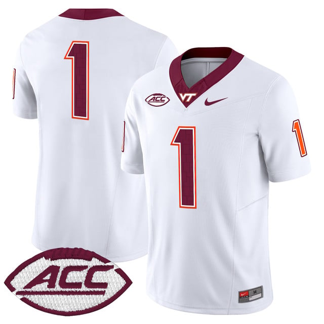 Men's Virginia Tech Hokies 2025 Vapor Limited Jersey white #1