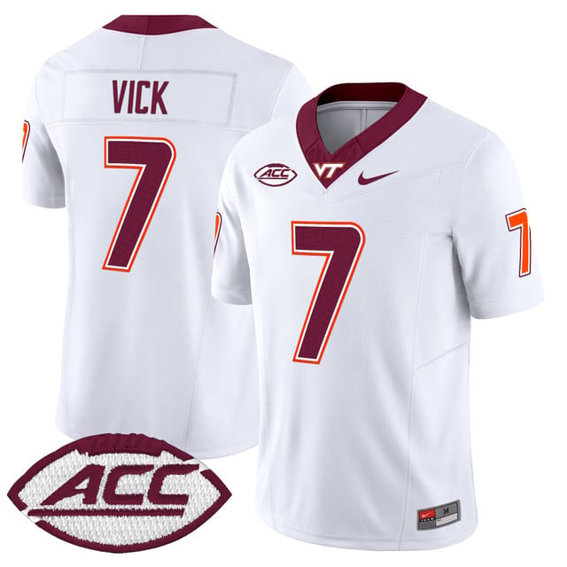 Men's Virginia Tech Hokies 2025 Vapor Limited Jersey white #7 Michael Vick