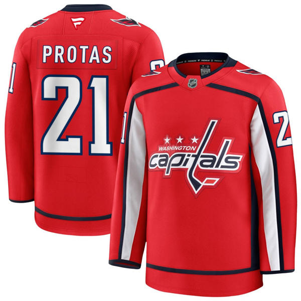 Men's Washington Capitals #21 Aliaksei Protas Fanatics Home Red Premium Jersey 