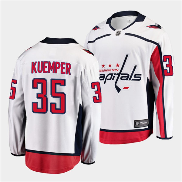 Men's Washington Capitals #35 Darcy Kuemper adidas Away White Jersey 