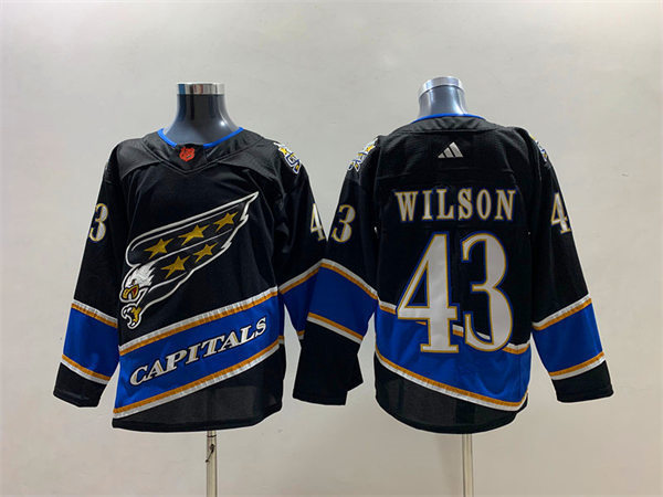 Men's Washington Capitals #43 Tom Wilson Black 2022 Reverse Retro Primegreen Jersey