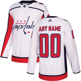 Men's Washington Capitals adidas Away White Custom Jersey Stitched