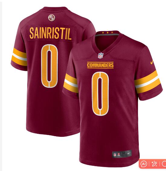 Men's Washington Commanders Mike Sainristil Nike Burgundy Game Jersey