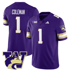 Men's Washington Husky Football 2025 Vapor Limited Jersey - All Stitched Jonah Coleman  - 1