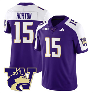 Men's Washington Husky Football 2025 Vapor Limited Jersey - All Stitched Kai Horton - 15