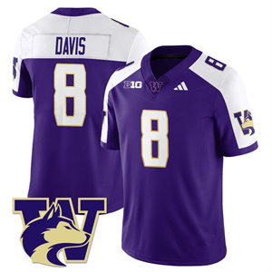 Men's Washington Husky Football 2025 Vapor Limited Jersey - All Stitched Tacario Davis - 8