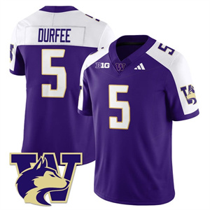 Men's Washington Husky Football 2025 Vapor Limited Jersey - All Stitched Zach Durfee- 5