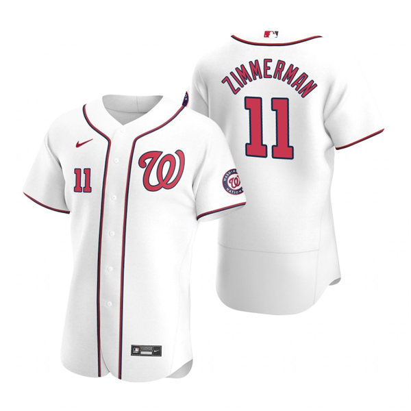 Men's Washington Nationals #11 Ryan Zimmerman Nike White Authentic Home Jersey