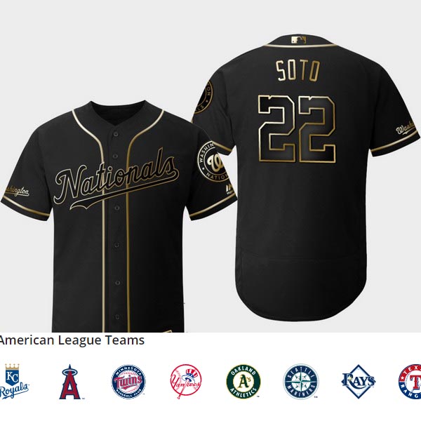 Men's Washington Nationals #22 Juan Soto BLACK cool Base Jersey
