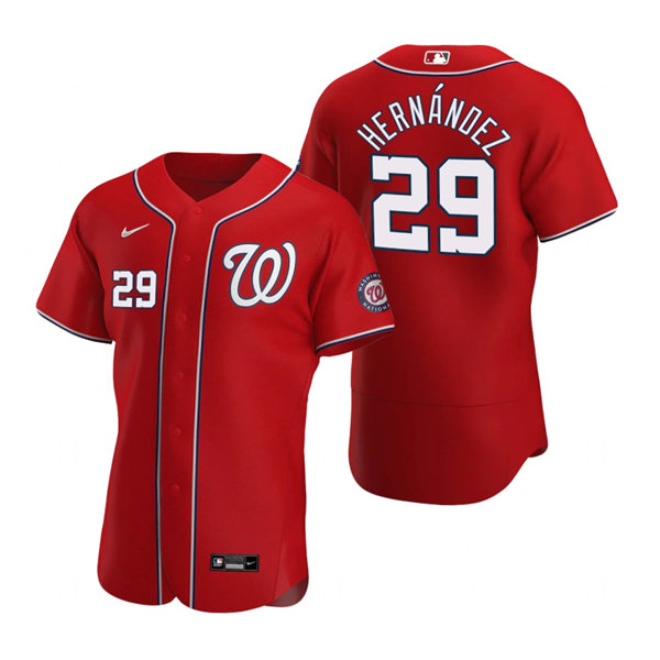 Men's Washington Nationals #29 Yadiel Hernandez Nike Red Authentic Alternate Jersey