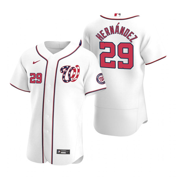 Men's Washington Nationals #29 Yadiel Hernandez Nike White Authentic Alternate Jersey