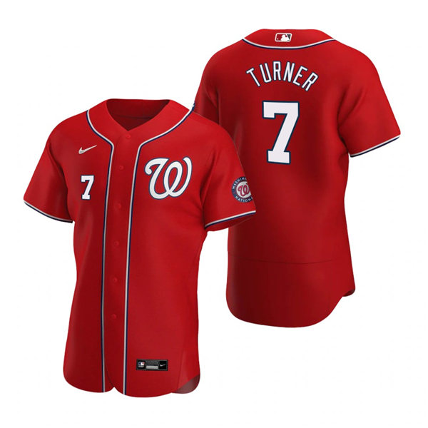 Men's Washington Nationals #7 Trea Turner Red Authentic 2020 Alternate Jersey