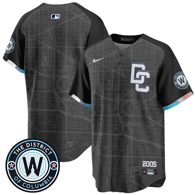 Men's Washington Nationals 2025 City Connect Limited Jersey BLACK BLANK