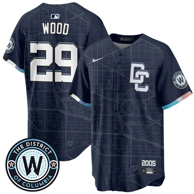 Men's Washington Nationals 2025 City Connect Limited Jersey NAVY #29 WOOD