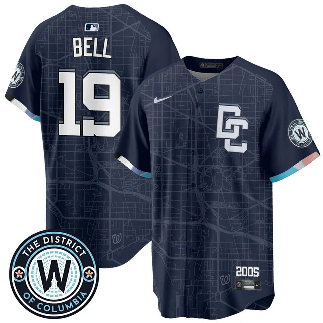 Men's Washington Nationals 2025 City Connect Limited Jersey NAVY#19 BELL