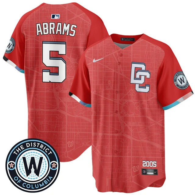 Men's Washington Nationals 2025 City Connect Limited Jersey RED #5 ABRAMS
