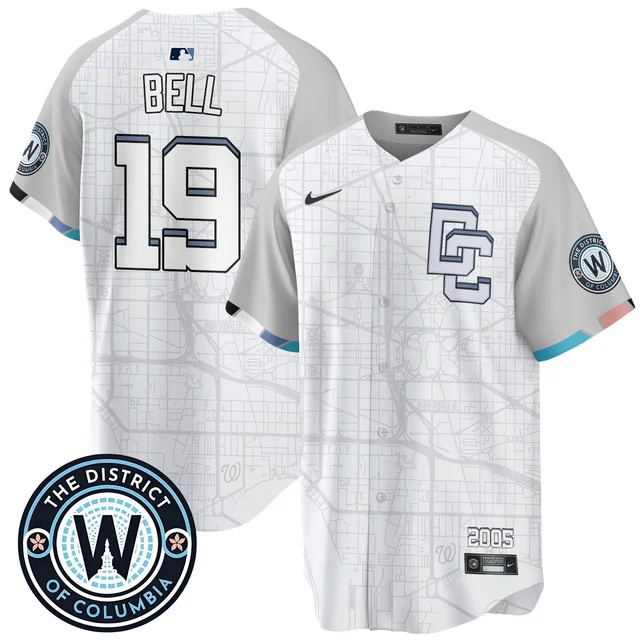Men's Washington Nationals 2025 City Connect Limited Jersey WHITE #19 BELL