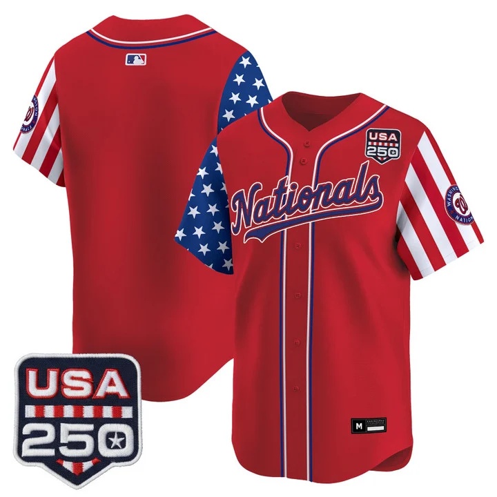 Men's Washington Nationals America 250 Edition Vapor Premier Limited Jersey RED BLANK