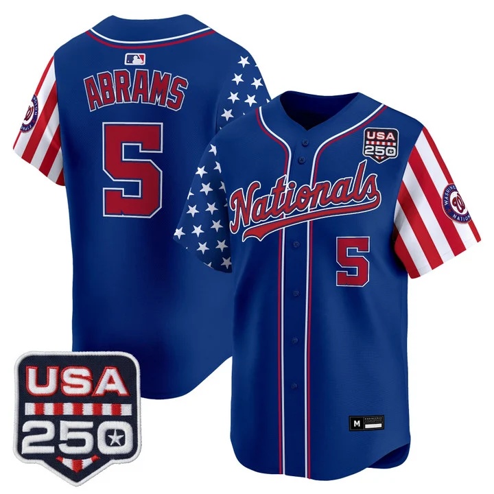 Men's Washington Nationals America 250 Edition Vapor Premier Limited Jersey ROYAL#5 CJ ABRAMS