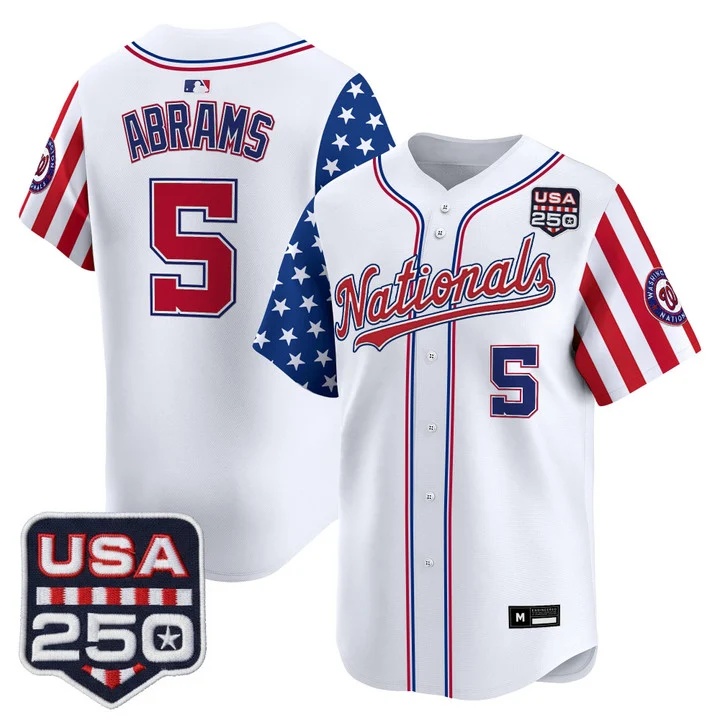 Men's Washington Nationals America 250 Edition Vapor Premier Limited Jersey WHITE#5 CJ ABRAMS
