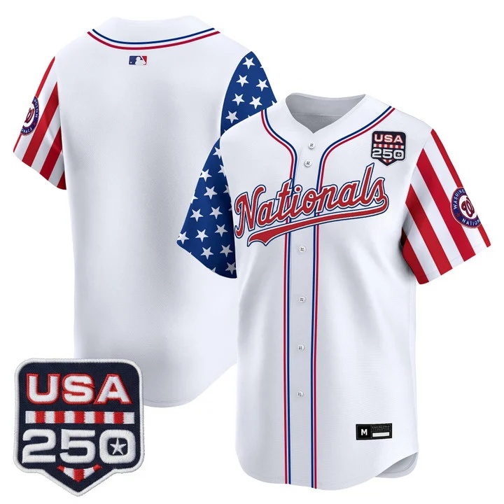 Men's Washington Nationals America 250 Edition Vapor Premier Limited Jersey WHITE BLANK