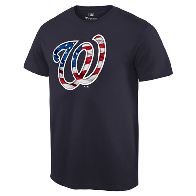 Men's Washington Nationals Navy Banner Wave T-Shirt
