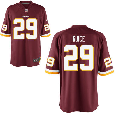 Men's Washington Redskins #29 Guice Red Elite Jersey