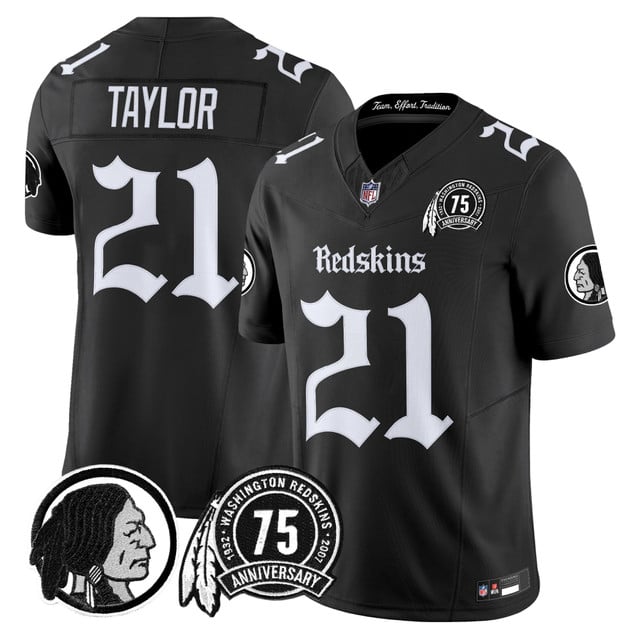 Men's Washington Redskins 'Gothic Capital Edition' Vapor Limited Jersey #21 Sean Taylor