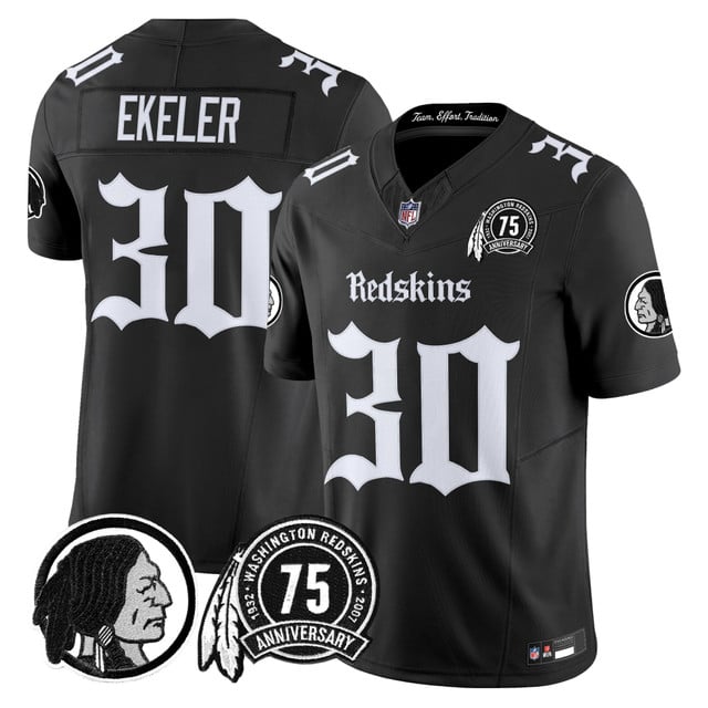 Men's Washington Redskins 'Gothic Capital Edition' Vapor Limited Jersey #30 Austin Ekeler