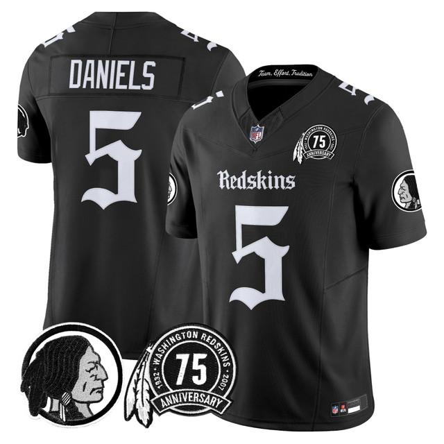 Men's Washington Redskins 'Gothic Capital Edition' Vapor Limited Jersey #5 Jayden Daniels