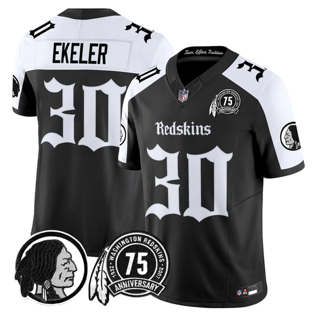 Men's Washington Redskins 'Gothic Capital Edition' Vapor Limited Jersey alternate #30 Austin Ekeler